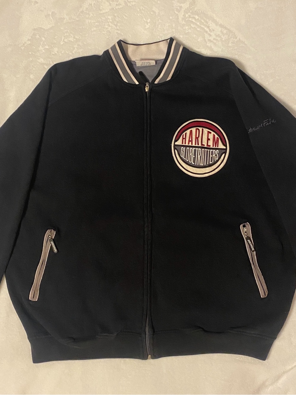 Vintage Harlem Globetrotters Black Bomber Jacket